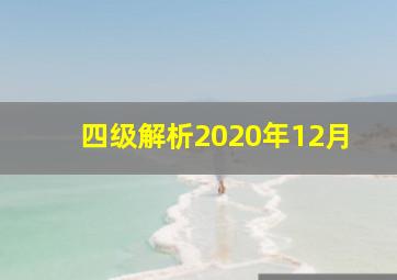 四级解析2020年12月