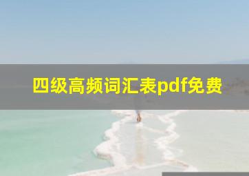 四级高频词汇表pdf免费