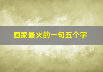 回家最火的一句五个字