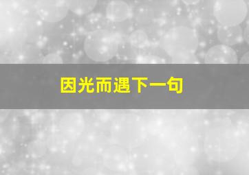 因光而遇下一句