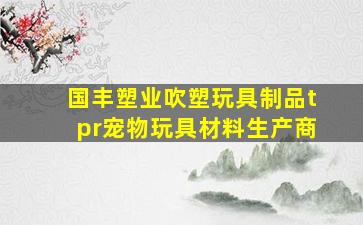 国丰塑业吹塑玩具制品tpr宠物玩具材料生产商