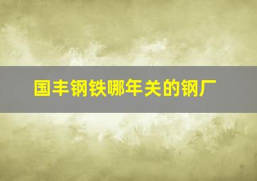 国丰钢铁哪年关的钢厂