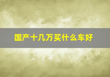 国产十几万买什么车好