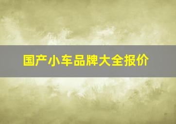 国产小车品牌大全报价