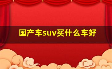 国产车suv买什么车好