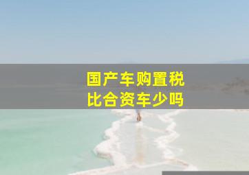 国产车购置税比合资车少吗