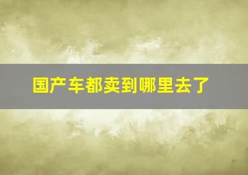 国产车都卖到哪里去了