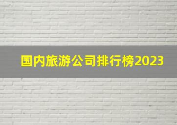 国内旅游公司排行榜2023