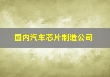 国内汽车芯片制造公司