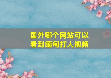 国外哪个网站可以看到缅甸打人视频