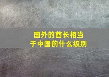 国外的酋长相当于中国的什么级别