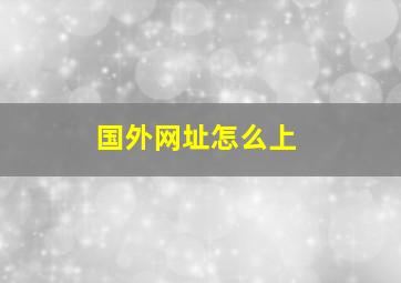 国外网址怎么上