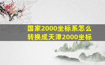 国家2000坐标系怎么转换成天津2000坐标