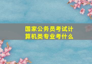 国家公务员考试计算机类专业考什么