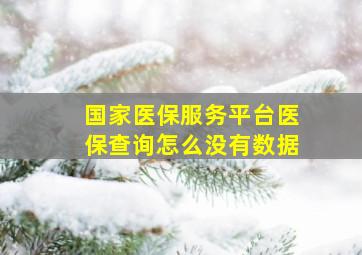 国家医保服务平台医保查询怎么没有数据