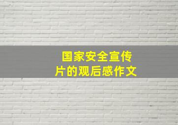 国家安全宣传片的观后感作文