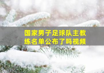 国家男子足球队主教练名单公布了吗视频