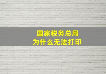 国家税务总局为什么无法打印