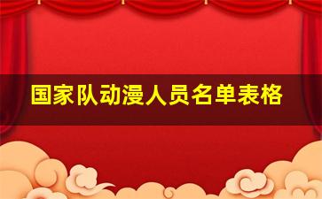 国家队动漫人员名单表格