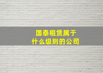 国泰租赁属于什么级别的公司