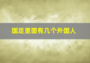 国足里面有几个外国人