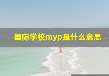 国际学校myp是什么意思