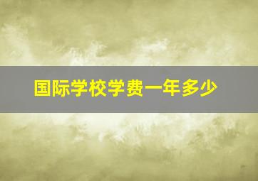 国际学校学费一年多少