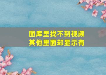 图库里找不到视频其他里面却显示有