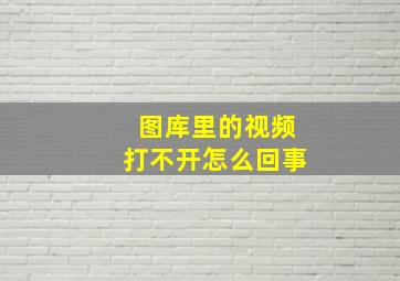 图库里的视频打不开怎么回事