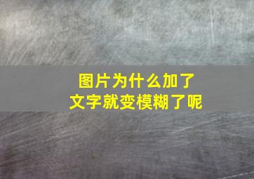 图片为什么加了文字就变模糊了呢