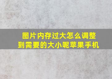 图片内存过大怎么调整到需要的大小呢苹果手机