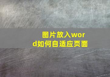 图片放入word如何自适应页面