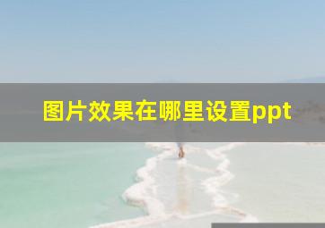 图片效果在哪里设置ppt