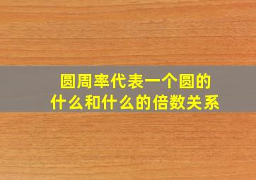 圆周率代表一个圆的什么和什么的倍数关系