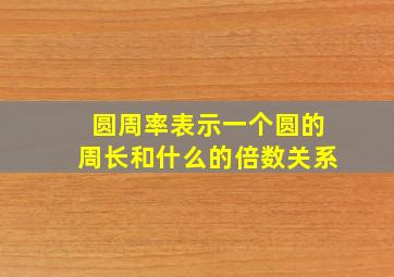 圆周率表示一个圆的周长和什么的倍数关系