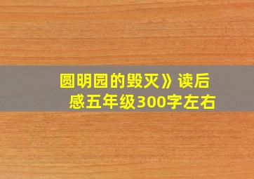 圆明园的毁灭》读后感五年级300字左右