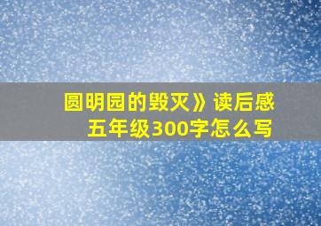 圆明园的毁灭》读后感五年级300字怎么写