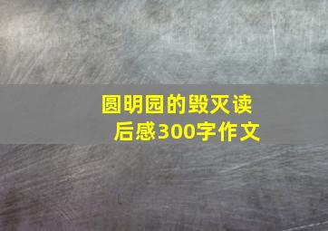 圆明园的毁灭读后感300字作文