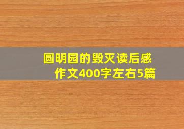 圆明园的毁灭读后感作文400字左右5篇