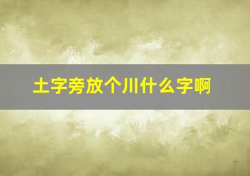 土字旁放个川什么字啊