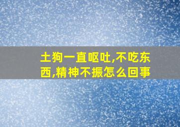 土狗一直呕吐,不吃东西,精神不振怎么回事