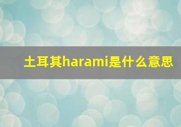 土耳其harami是什么意思