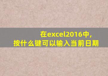 在excel2016中,按什么键可以输入当前日期