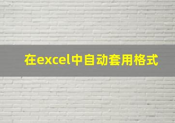 在excel中自动套用格式