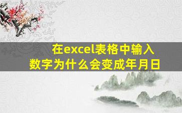 在excel表格中输入数字为什么会变成年月日