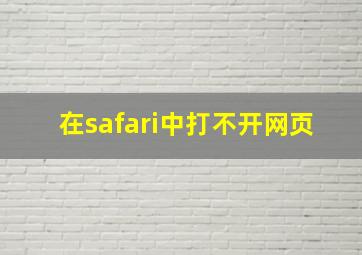 在safari中打不开网页