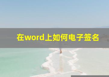 在word上如何电子签名