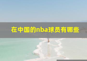 在中国的nba球员有哪些