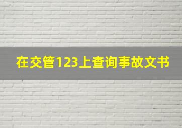 在交管123上查询事故文书