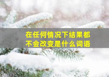 在任何情况下结果都不会改变是什么词语